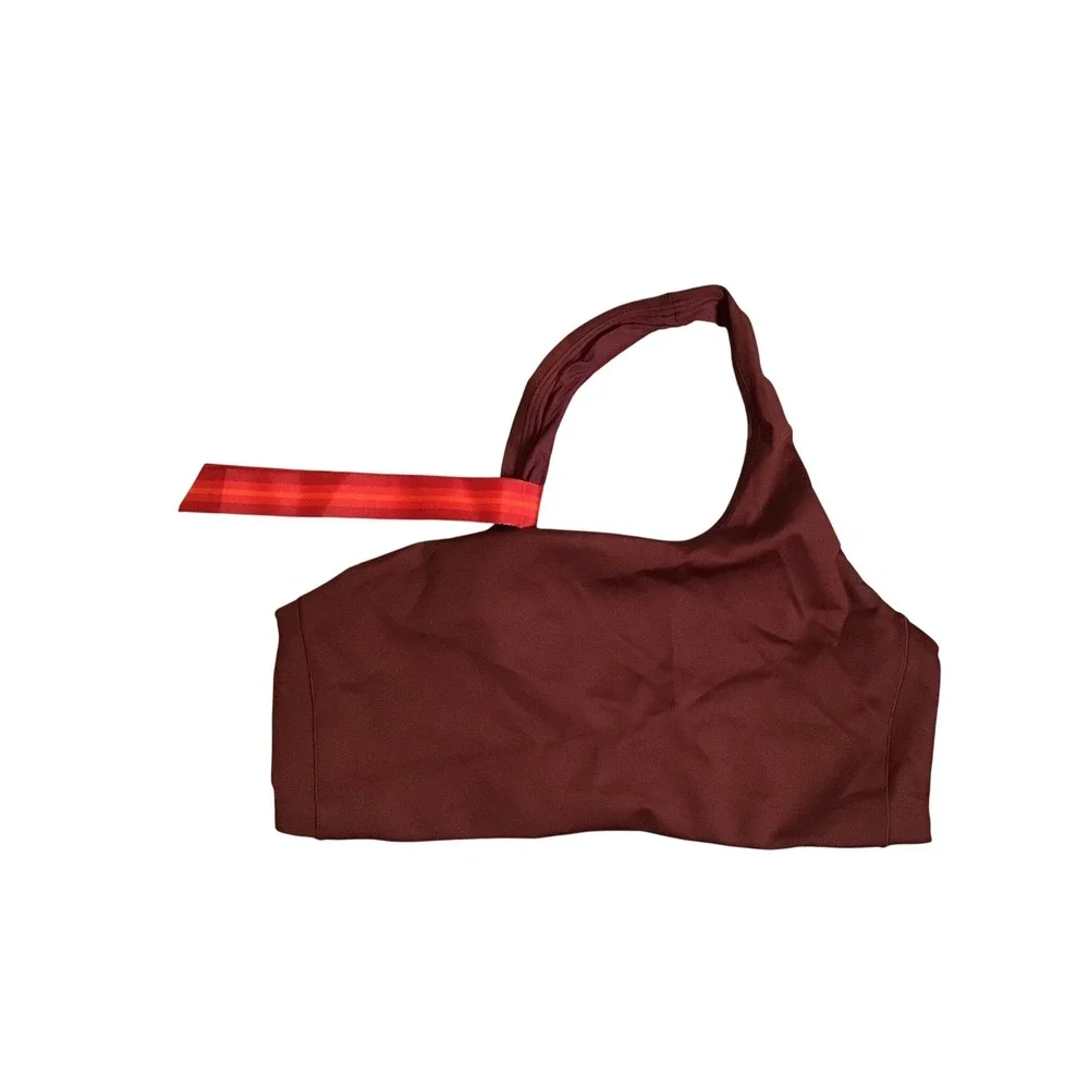 Left On Friday Women's Jam Maroon Offshore One Shoulder Bikini Top Size M NWT